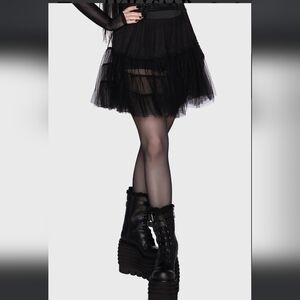 Killstar Black Layered Tulle Mini Skirt